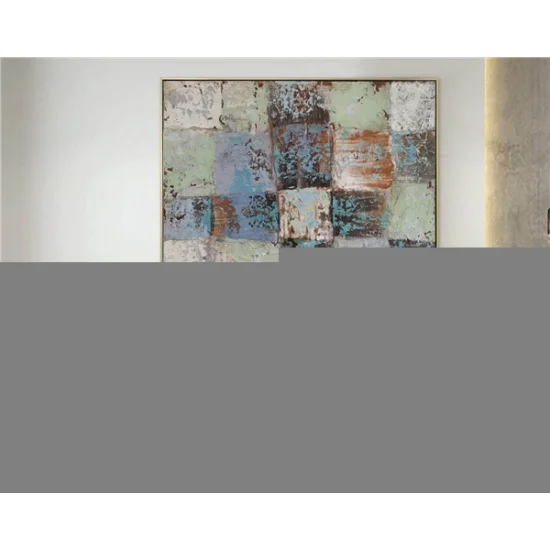 Turkuaz Mavisi Siparişe Özel Soyut Yağlı Boya Tablo