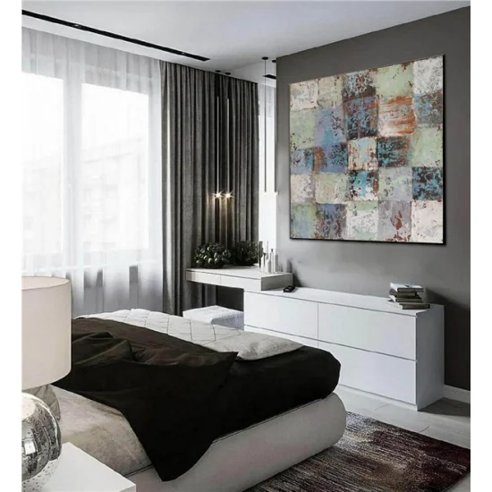 Turkuaz Mavisi Siparişe Özel Soyut Yağlı Boya Tablo