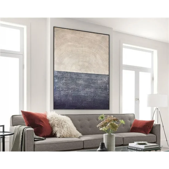 Siyah ve Krem Yankı Siparişe Özel Soyut Yağlı Boya Tablo