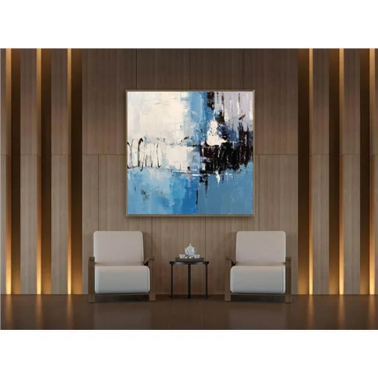 Blue Black Custom Order Abstract Oil Painting