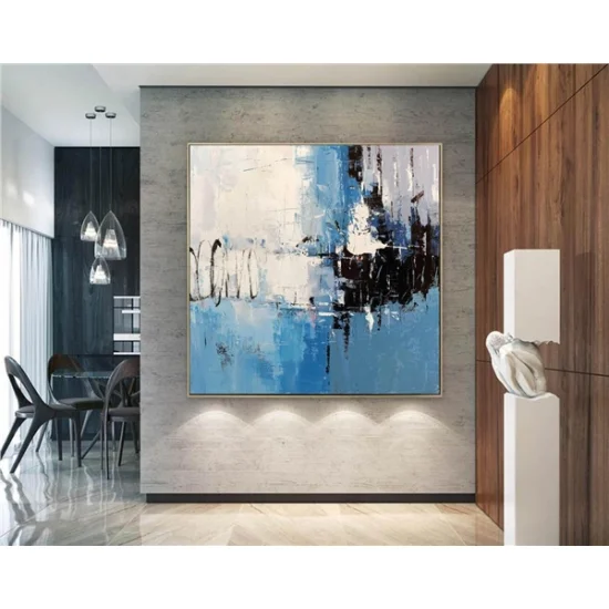 Blue Black Custom Order Abstract Oil Painting