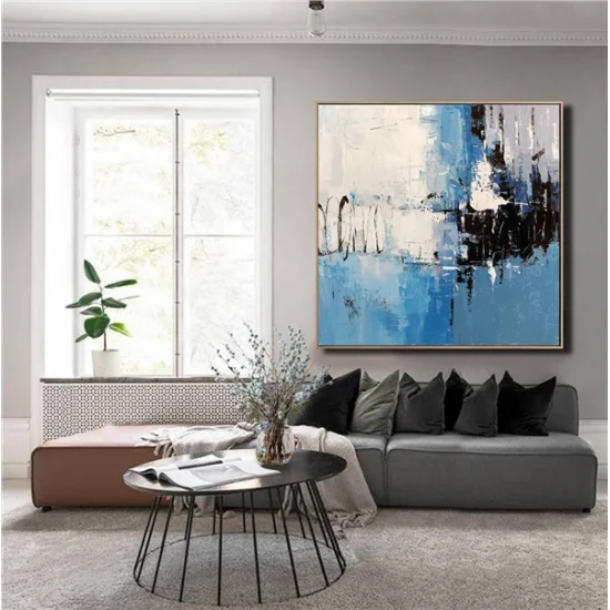 Blue Black Custom Order Abstract Oil Painting
