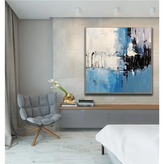 Blue Black Custom Order Abstract Oil Painting