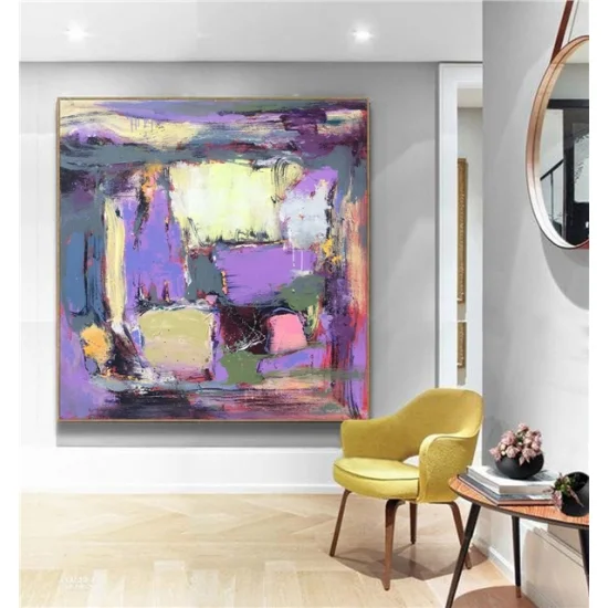 Mor Siparişe Özel Soyut Yağlı Boya Tablo