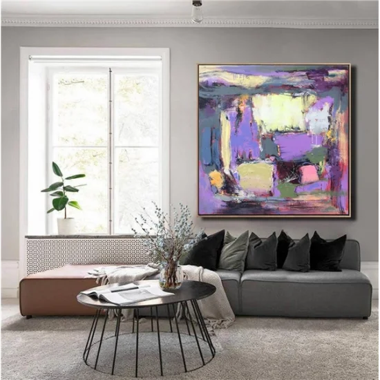 Mor Siparişe Özel Soyut Yağlı Boya Tablo