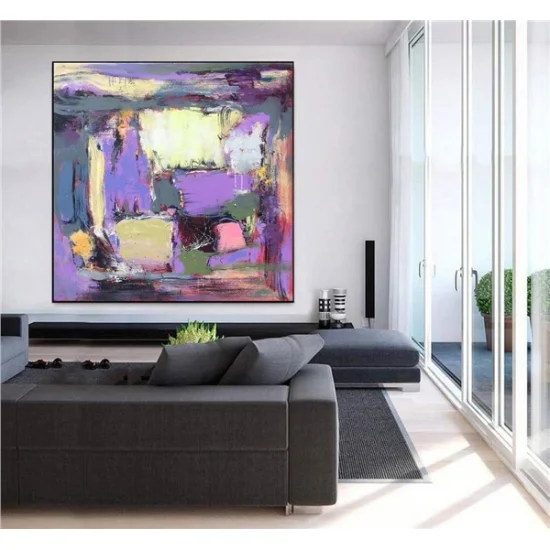 Mor Siparişe Özel Soyut Yağlı Boya Tablo