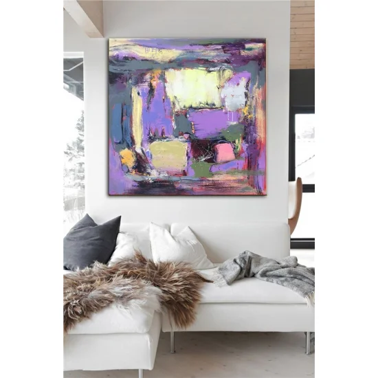 Mor Siparişe Özel Soyut Yağlı Boya Tablo