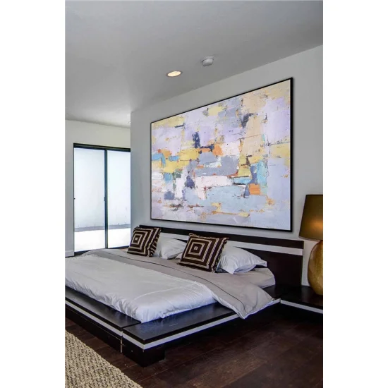 Modern White Blue Custom Order Abstract Oil Painting