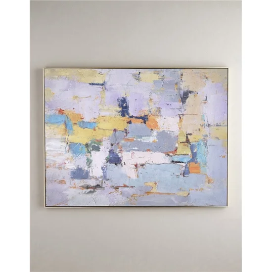 Modern White Blue Custom Order Abstract Oil Painting