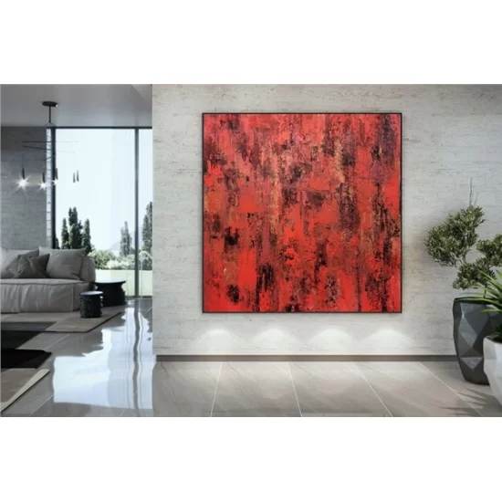 Red Colored Custom Order Abstract Oil Painting