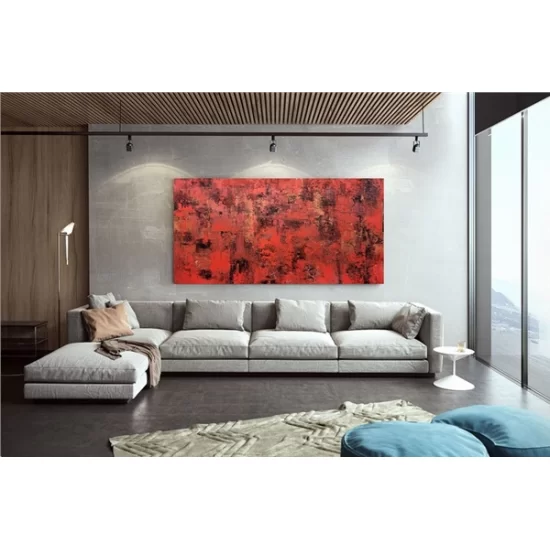 Red Colored Custom Order Abstract Oil Painting