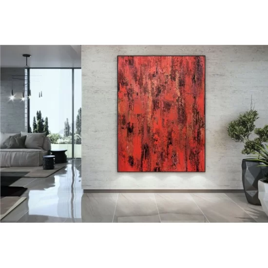 Red Colored Custom Order Abstract Oil Painting