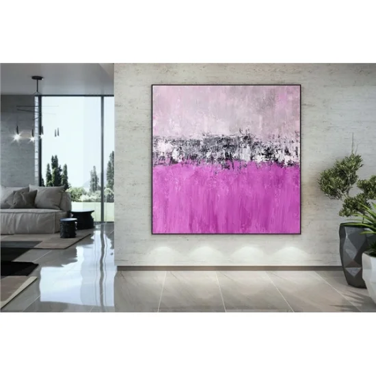Pink and Fuchsia Tones Custom Order Abstract Oil Painting