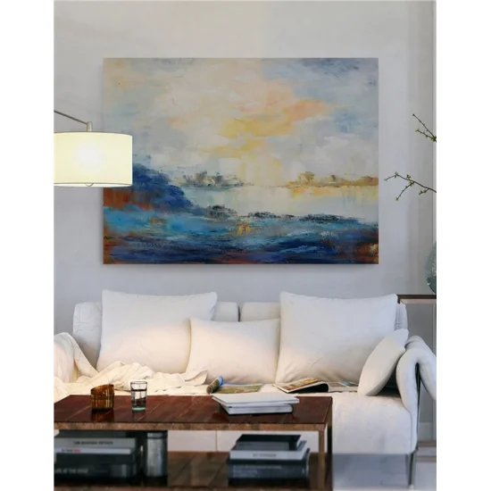 Mavi Dalga Siparişe Özel Soyut Yağlı Boya Tablo