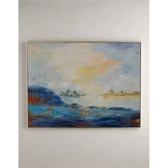 Mavi Dalga Siparişe Özel Soyut Yağlı Boya Tablo