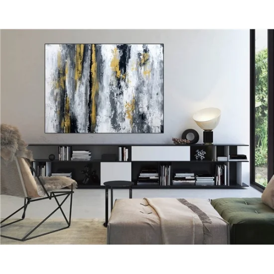 Black Gray Flow Custom Order Abstract Oil Painting