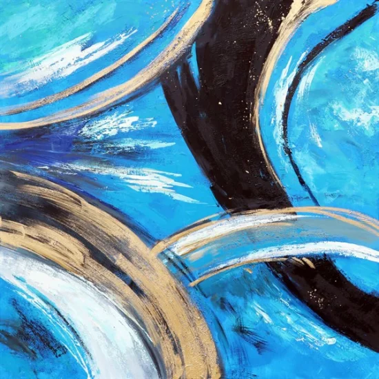 Mosaic Blue Gold Custom Order Abstract Oil Painting