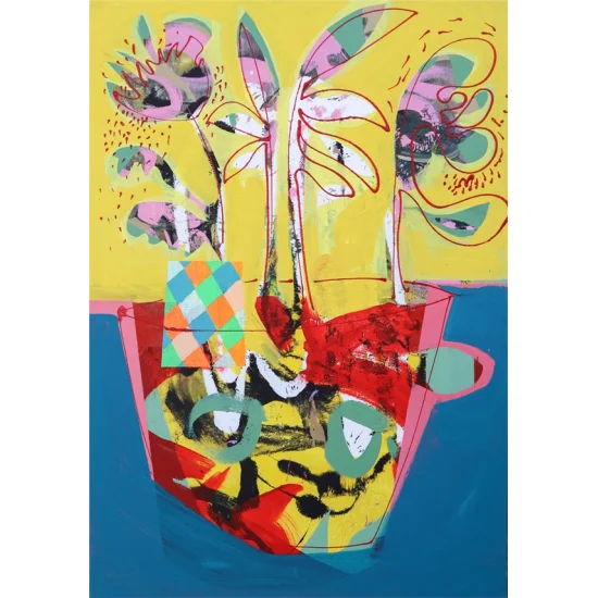 Abstract Floral Harmony Oil Painting | Simurg Art Gallery