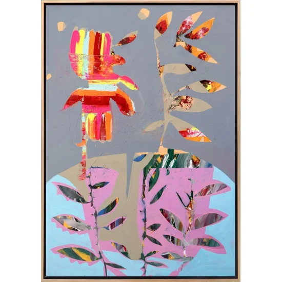 Renkli Rüya Vazosu Yağlı Boya Tablosu