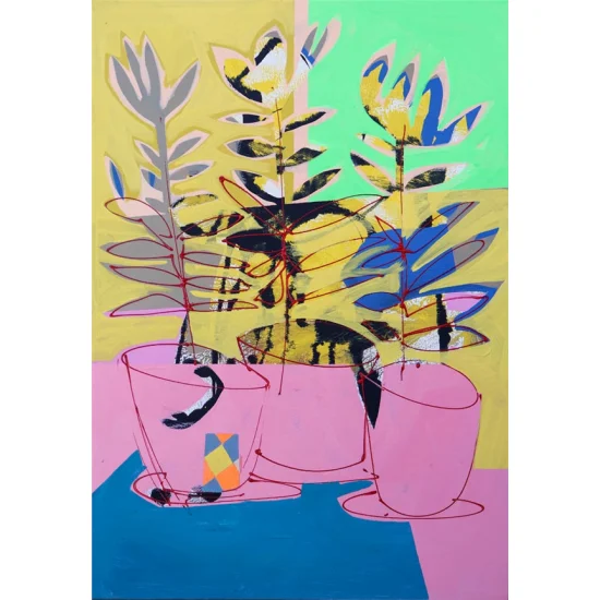 Renkli Rüya Buketi Yağlı Boya Tablosu