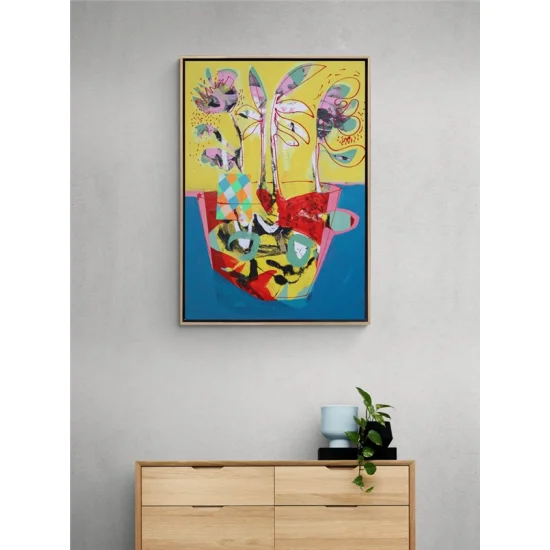 Abstract Floral Harmony Oil Painting | Simurg Art Gallery