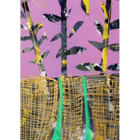 Soyut Çiçeklerin Renk Oyunları Yağlı Boya Tablosu