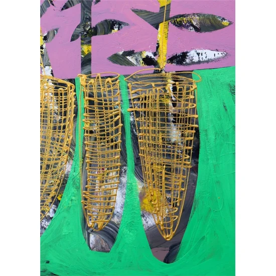 Soyut Çiçeklerin Renk Oyunları Yağlı Boya Tablosu