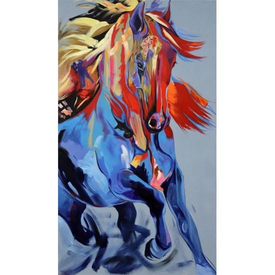 Dörtnala Koşan At Yağlı Boya Tablosu