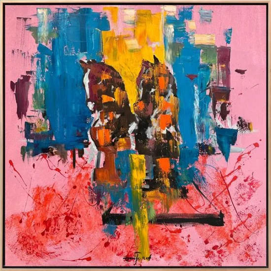 Colorful Adventure of Horses Oil Painting