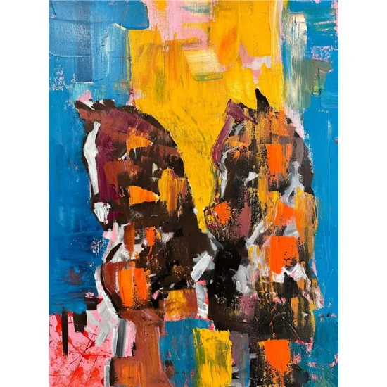 Colorful Adventure of Horses Oil Painting