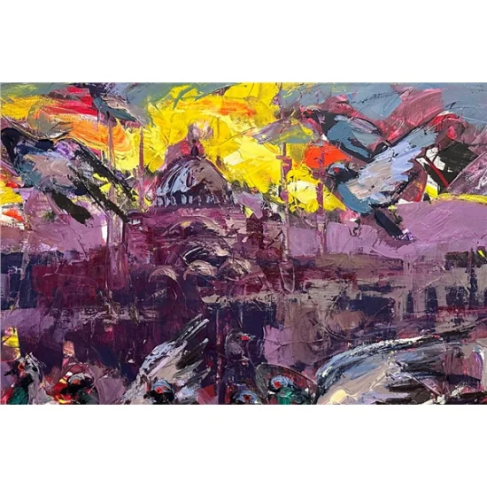 Ayasofyanın Özgür Kanatları Yağlı Boya Tablosu