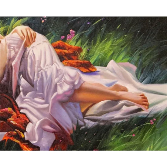 Bahçede Huzur Yağlı Boya Tablosu