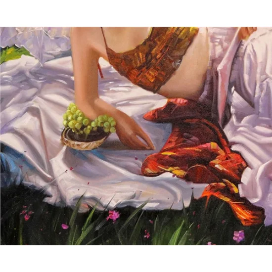 Bahçede Huzur Yağlı Boya Tablosu