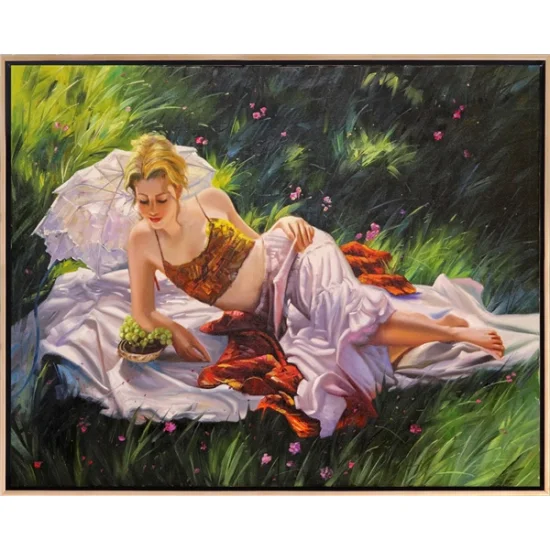 Bahçede Huzur Yağlı Boya Tablosu