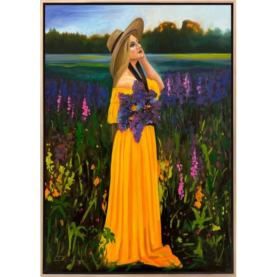 Bahçede Kadın Yağlı Boya Tablosu