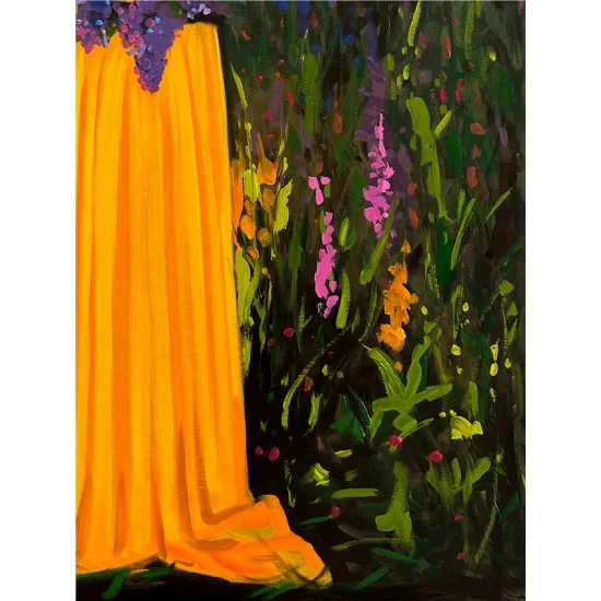 Bahçede Kadın Yağlı Boya Tablosu