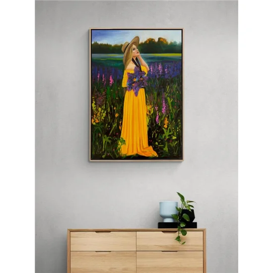 Bahçede Kadın Yağlı Boya Tablosu