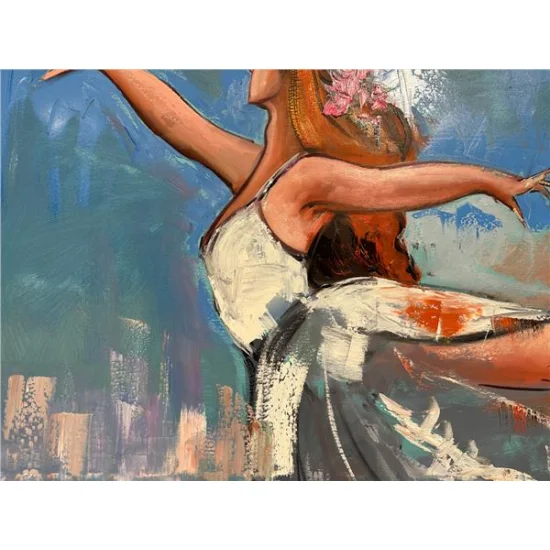 Rüya Gibi Balerin Yağlı Boya Tablosu