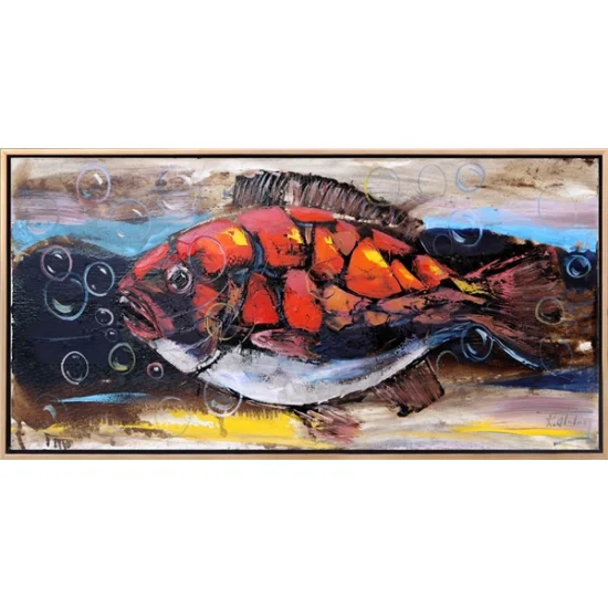 Baloncu Balık Yağlı Boya Tablosu