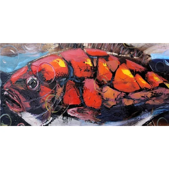 Baloncu Balık Yağlı Boya Tablosu