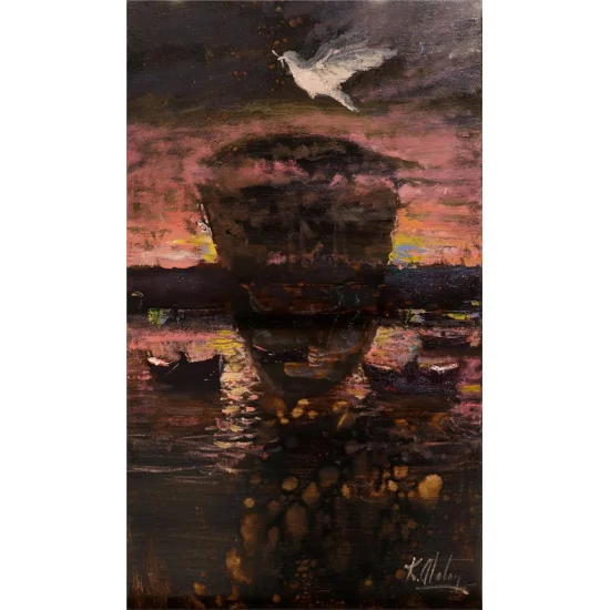 Barış Güvercini Yağlı Boya Tablosu