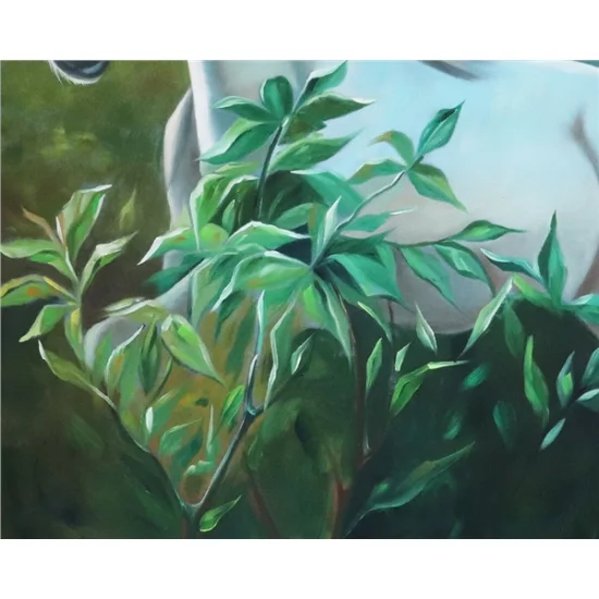 White Horse Free Run Oil Painting