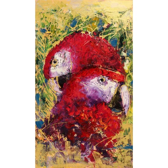 Endless Love of Parrots Oil Painting