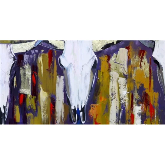 Bull Heads Oil Painting