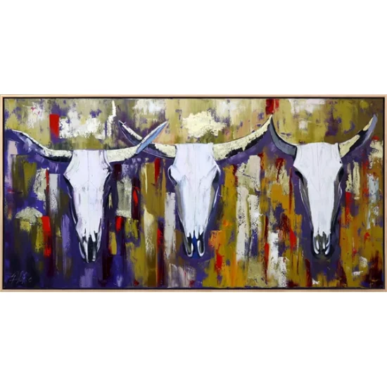 Bull Heads Oil Painting