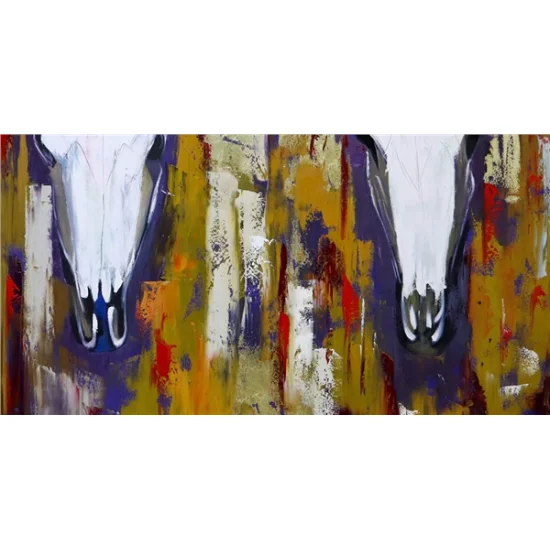 Bull Heads Oil Painting