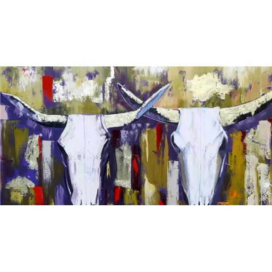 Bull Heads Oil Painting
