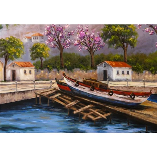 Boğaz Kıyısı Yağlı Boya Tablosu