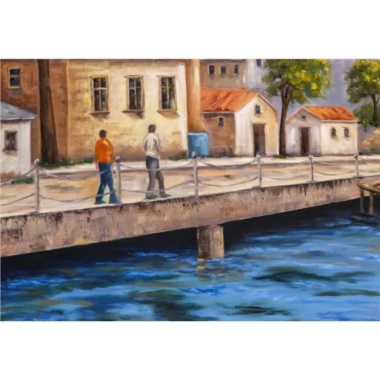 Boğaz Kıyısı Yağlı Boya Tablosu
