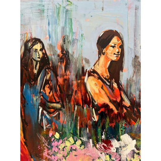 From the Flower Market Oil Painting